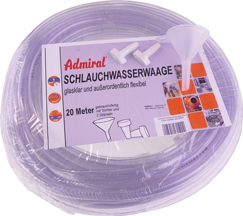 Schlauchwasserwaage 30m ADMIRAL 8mm Wands.1,2mm KLOTZ Schlauchwasserwaage 30m ADMIRAL 8mm Wands.1,2mm KLOTZ