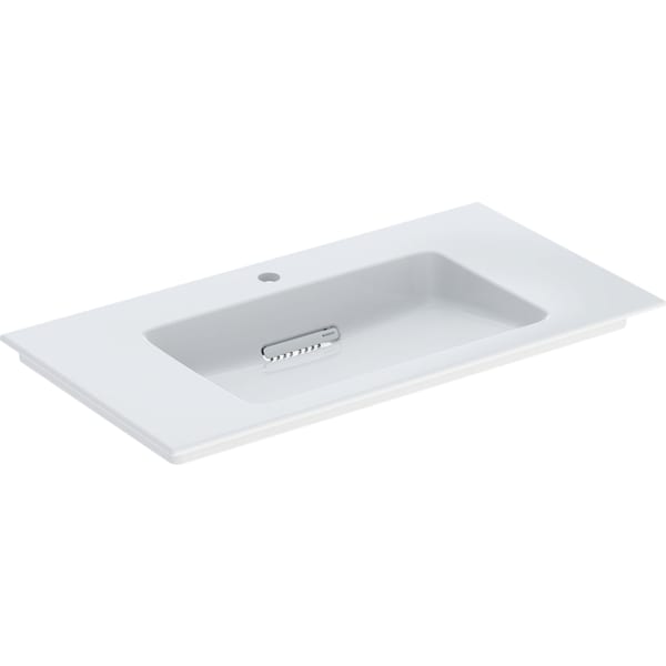 Geberit ONE MWT 90x48cm, CleanDrain m. Hl., o. Ül., weiß, KeraTect/weiß glzd