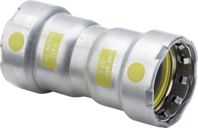 Viega Muffe mit SC Megapress G 4615 in 1/2 Zoll Stahl Zn-Ni besch. Viega Muffe mit SC Megapress G 4615 in 1/2 Zoll Stahl Zn-Ni besch.