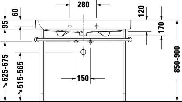 DU Möbelwaschtisch Happy D.2 1000 mm mit ÜL, mit HLB, 1 HL, weiß