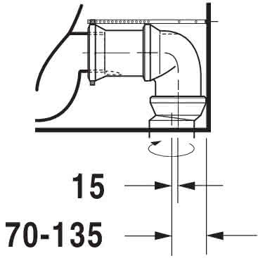 DU Stand-WC Kombi Starck 1 640 mm Tiefspüler, f.SPK, Abg.Vario, weiß
