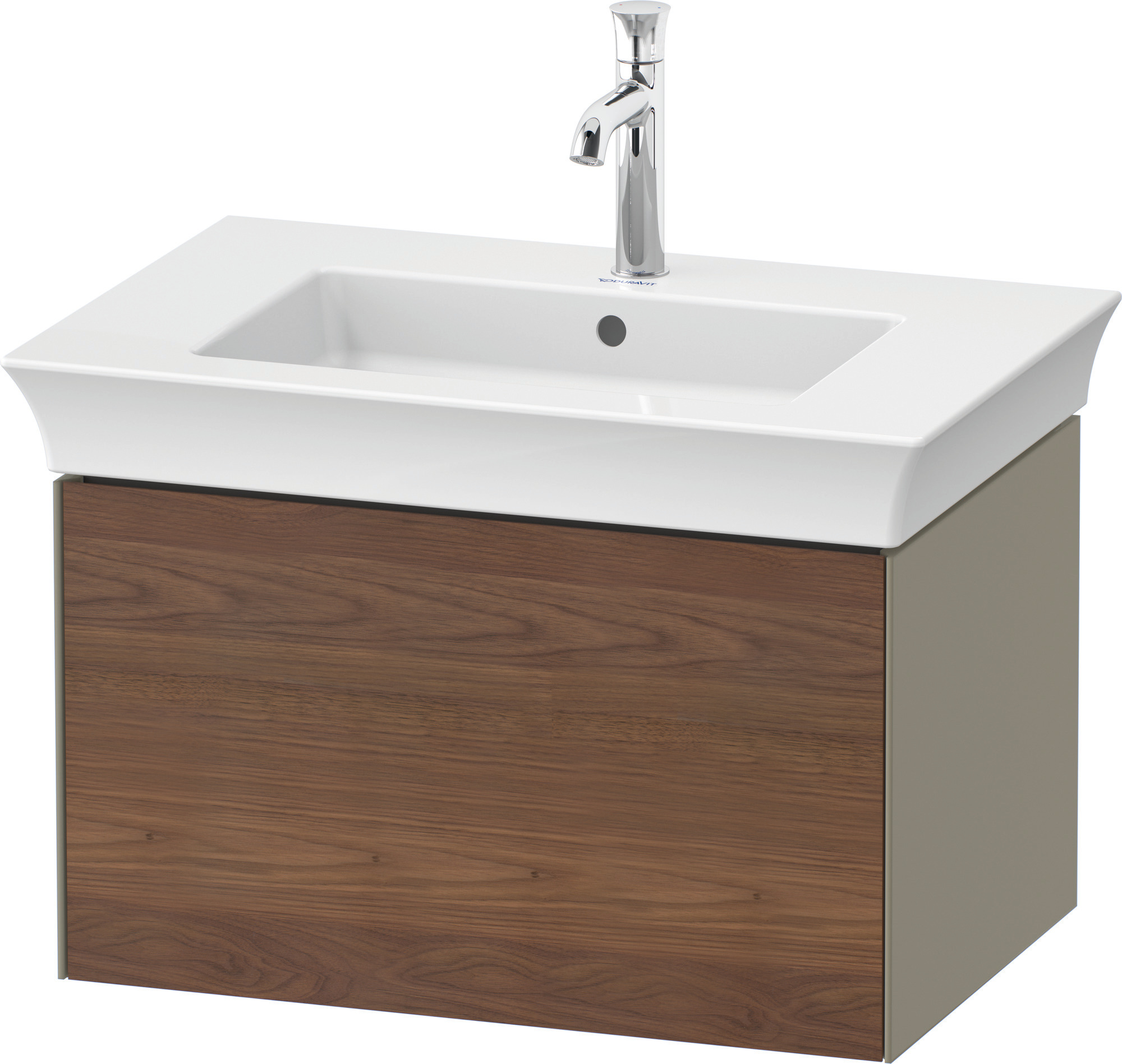 Duravit WTU White Tulip wandh.,1 Auszug 410x684x458mm,A.Nussb.M/Steingrau HGL