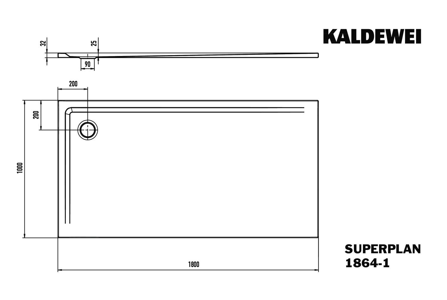 KA DW SUPERPLAN Mod.1864-1,1000x1800mm, alpinweiß matt,Secure Plus