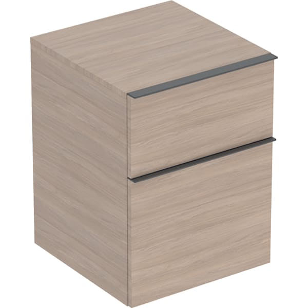 Geberit iCon Seitenschrank, 2 Schubladen 45x60x47,6cm, Eiche/Gr. Lava
