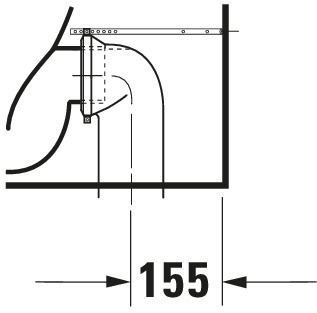 Duravit Stand-WC Kombi DuraStyle 630 mm Tiefspüler,f.SPK, Abg.Vario,weiß,HYG