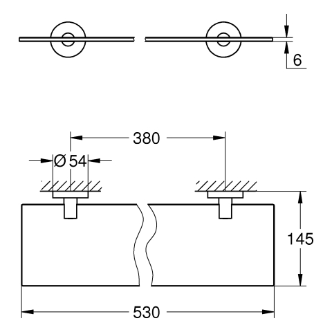 GROHE Ablage Essentials 40799_1 600mm Material Glas / Metall supersteel