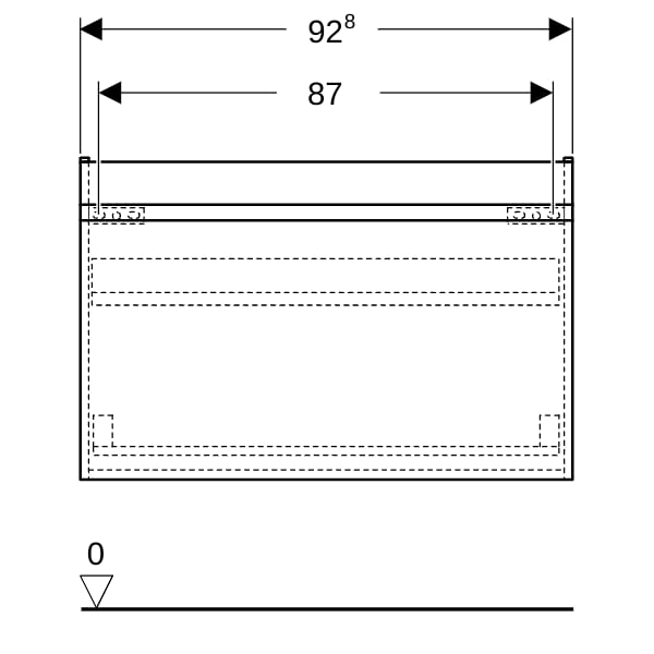 Geberit Renova Plan US f. WT, mit 1 Schublade u. Innenschubl., 92,8x60,6x44,6cm, lava