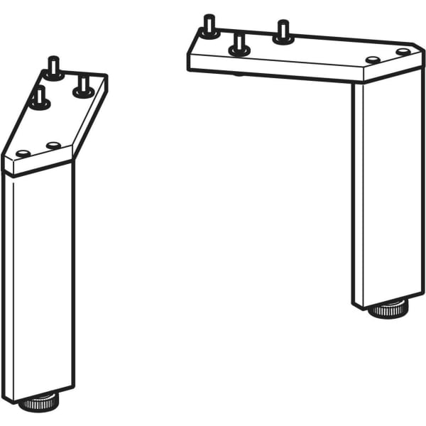 Geberit Set Füße schmal (2 St.), H:15cm hochglanz verchromt