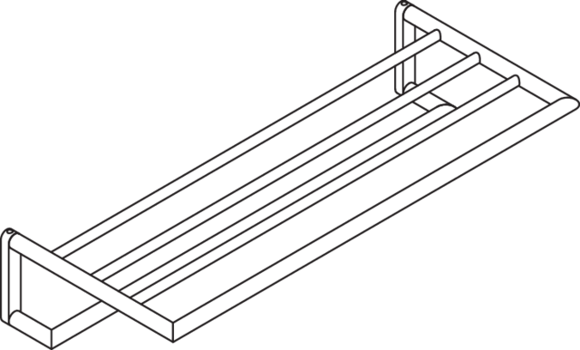 HEWI Badetuchablage Sys 162, m. Handtuchstange, chrom, 618mm breit