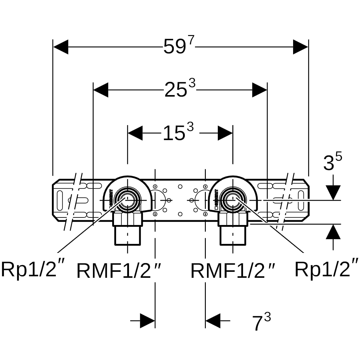 Geberit Anschlusswinkel 90Gr mit AG MF 1/2 Rg RMF1/2-Rp1/2