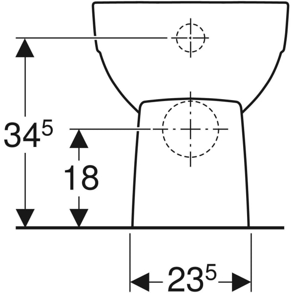 Geberit Renova Stand-WC Flachspüler Abg. horiz., teilgeschl. Form, weiß Tect