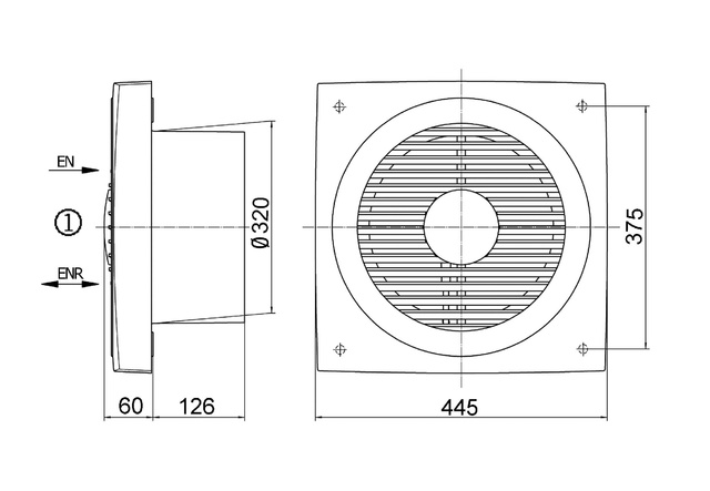 Maico Wandeinbauventilator ENR 31 DN315