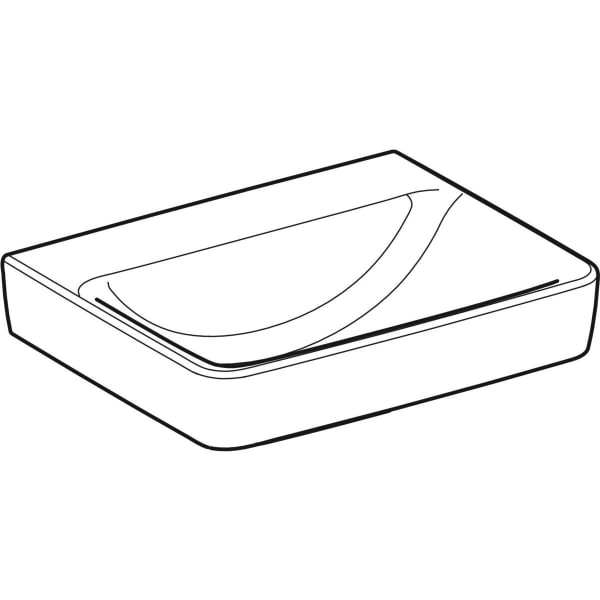 Geberit Renova Plan Waschtisch, 55x44cm o. Hl., o. Ül., weiß, KeraTect