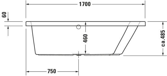 Duravit Whirlwanne Paiova 1700x1000mm, weiß Einbauversion, Ecke re. Combi E