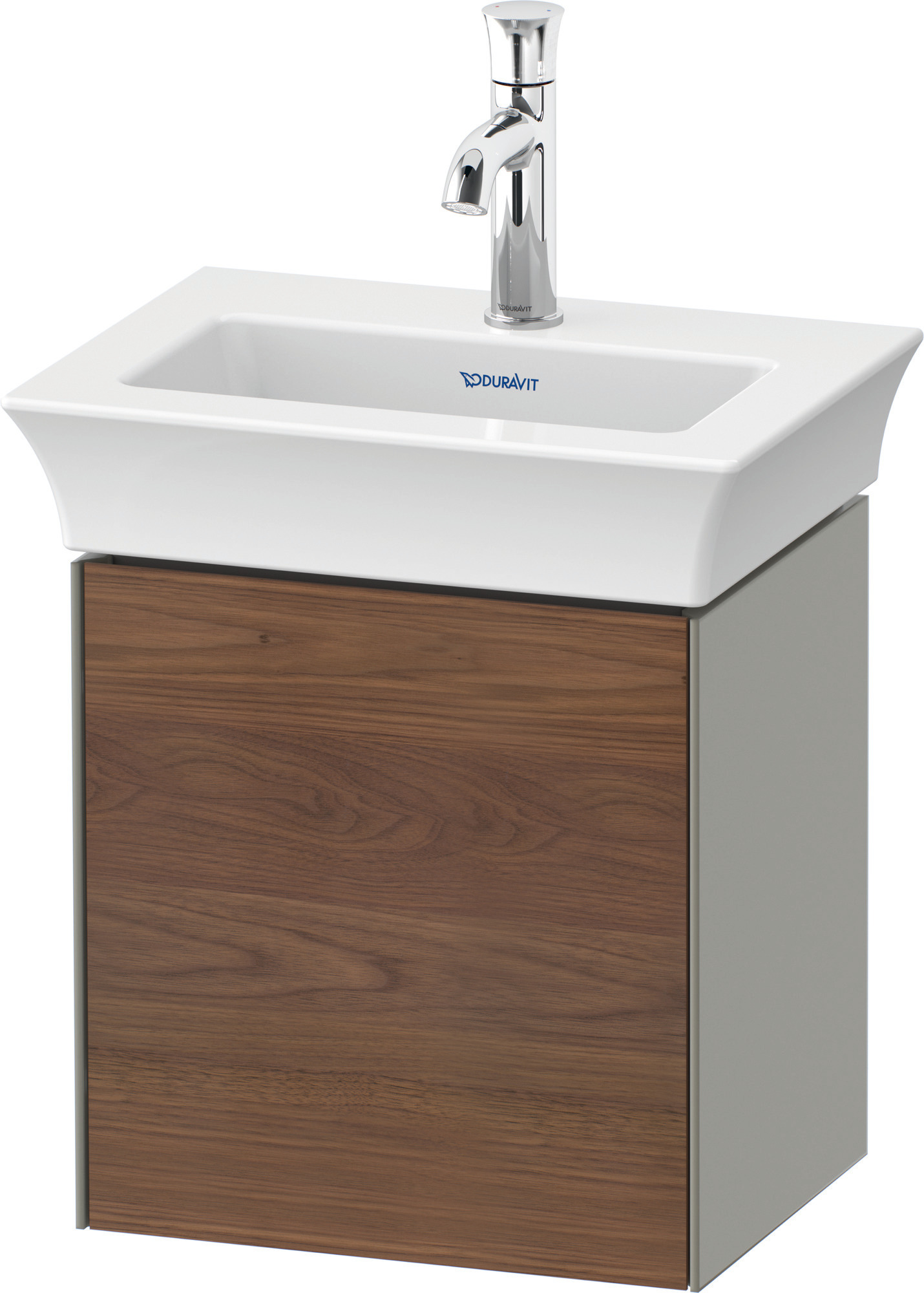 Duravit WTU White Tulip wandh.,1 Tür, TA li. 410x384x298mm,A.Nussb.M/Steingrau Sdm