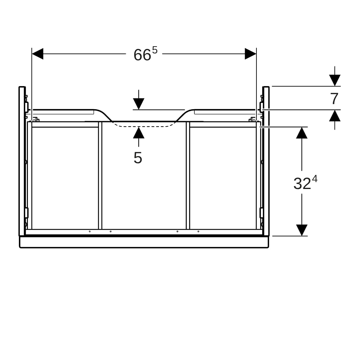 Geberit iCon Unterschrank für WT, 1 Schubl. 74x24,7x47,6cm, Eiche/Gr. Lava