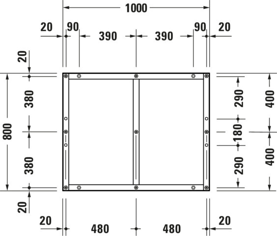 DU Fußgestell für Duschwanne Tempano 1000x800mm