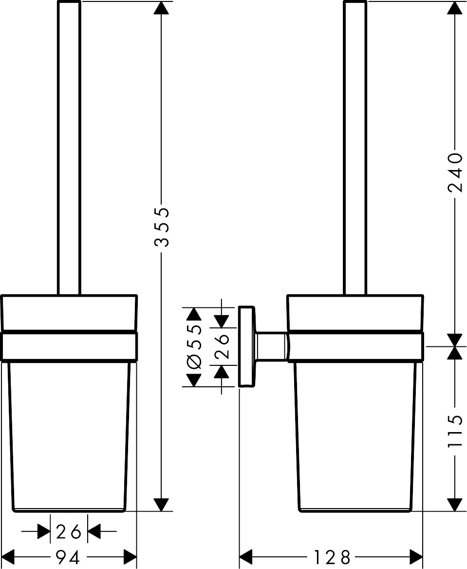 Hansgrohe WC Bürstenhalter Logis Universal  Wandversion chrom