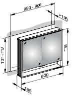 KEUCO SPS R. Lumos 14313, mit Ablagef., Einbau, silb-elox., 900x735x165mm
