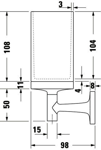 DU Starck T Zahnputzbecher, Chrom, Akzentfarbe: Wß Matt, 65x98x173 , Glas,