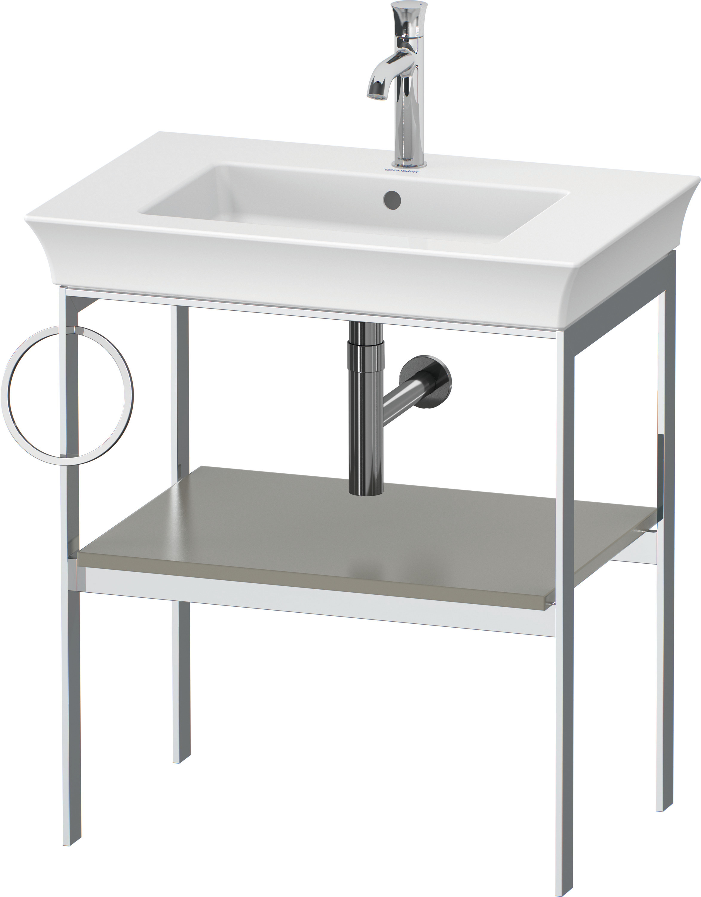 Duravit Metallkonsole bodenst. White Tulip 760x684x450,HH l.,Steingrau Seidenmatt
