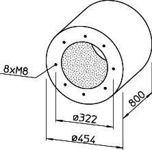 Helios RSD 280/800 Rohrschalldämpfer für Flanschanschluß