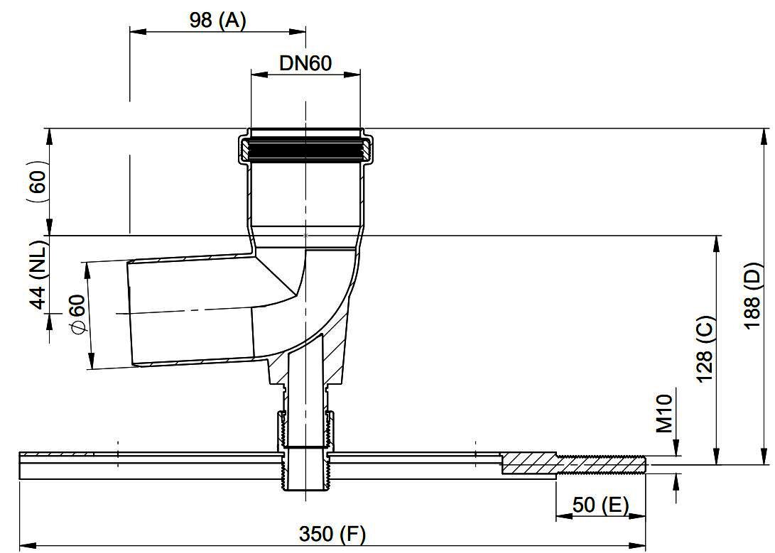 MHG Schachteinführung DN 60 mit Auflager