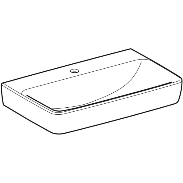 Geberit Renova Compact Waschtisch, 65x40cm m. Hl., o. Ül., weiß, KeraTect