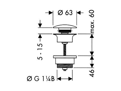 KEUCO Ablaufgarnitur Armaturenzubehör 59902 Push-Open, Aluminium-finish