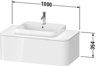 DU WTU HappyD2+ wandh.,354x1000x550mm 1Auszug, mediterrane eiche f. ASB