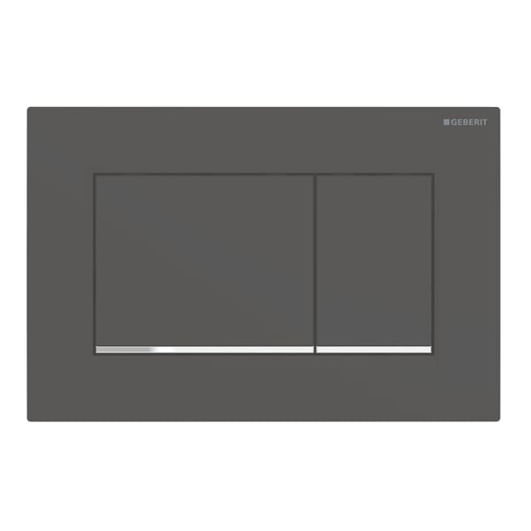 Geberit Sigma30 BetPl., für 2-Mengen-Spülung schwarz matt lackiert, Etc./ hgl.verchr. Geberit Sigma30 BetPl., für 2-Mengen-Spülung schwarz matt lackiert, Etc./ hgl.verchr.