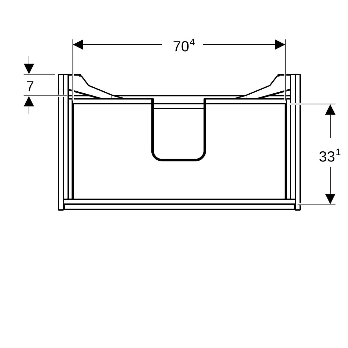 Geberit Renova Plan US f. WT, m. 2 Schubladen 79,4x60,6x44,6cm, Eiche natur