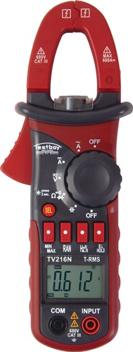 Zangenamperemeter TV 216N 10 mA-600 A AC,10 mA-600 A DC CAT III 600 V TESTBOY Zangenamperemeter TV 216N 10 mA-600 A AC,10 mA-600 A DC CAT III 600 V TESTBOY