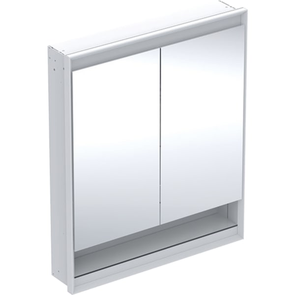 Geberit ONE Spiegelschrank mit Ni/Comf.Light 2 Türen, UP-Mont., 75x90x15cm, weiß