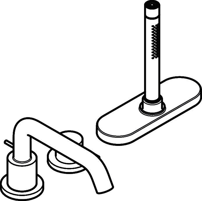 Hansgrohe 3-Loch Wannenrandmischer Tecturis S mit sBox MSW