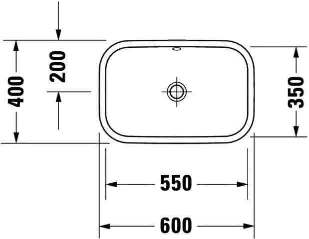 DU Aufsatzbecken Happy D.2 600 mm mit ÜL, ohne HLB, geschliffen, weiß