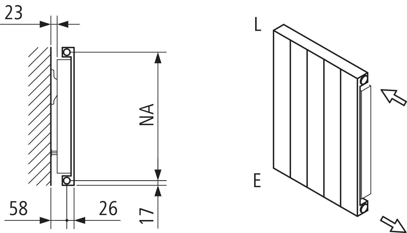 Kermi Heizwand HVN Typ11 BH2000x61x490 QN1327, RAL9016, 6 bar, ANB12