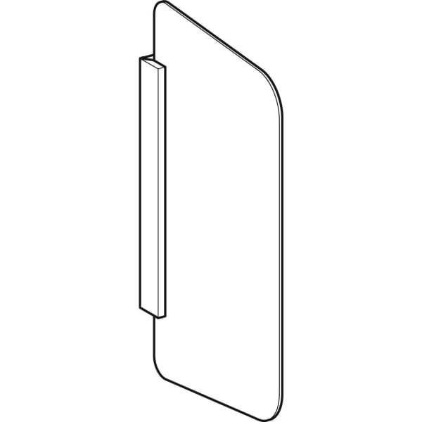 Geberit Urinaltrennwand, Halter: schwarzmatt Glas: anthrazit / satiniert