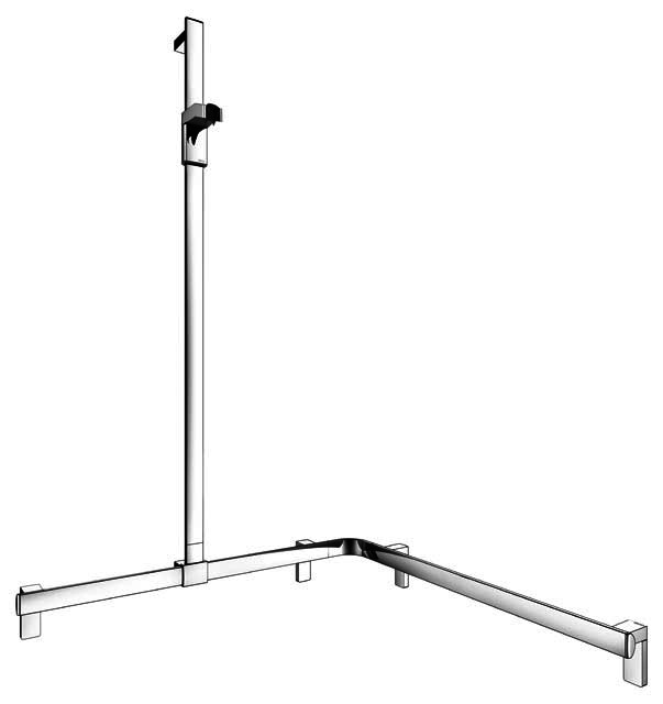 KEUCO Duschhandlauf AXESS 35015, Br.stg. li. 850/850/1301mm verchr.