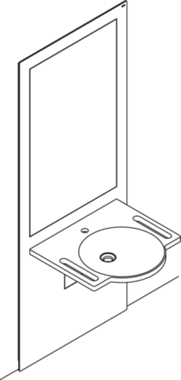 HEWI Waschtisch-Modul S 50, WT 950.11.101, Spiegel, weiß