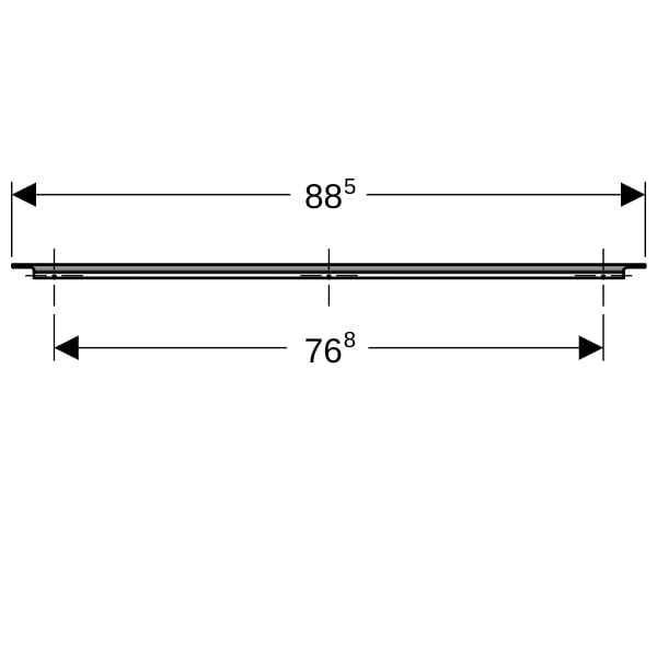 Geberit Griff, B:90cm weiß matt