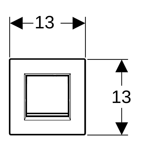 Geberit Typ 20 BetPl., eckig, für UR-Strg. pneum. Sp-Ausl., swm, Etc/schwarz