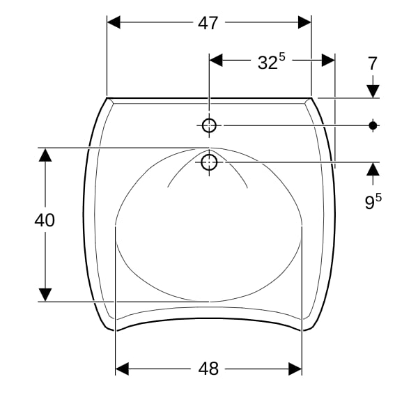 Geberit Vitalis WT, barrierefrei, 65x60cm m. Hl., m. Ül., weiß