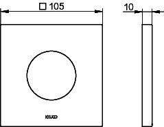 KEUCO Wandrosette IXMO 59553, THM eckig, 105x105 mm, Bronze gebürstet