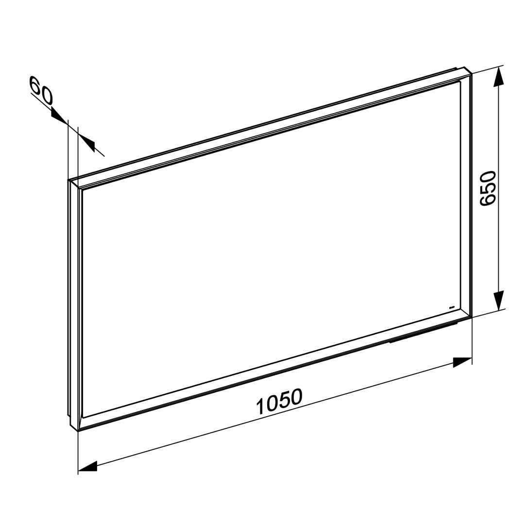 KEUCO LS R. Lumos 14597, silber-erloxiert, 1050 x 650 x 60 mm