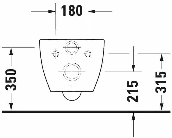 DU Wand-WC Happy D.2 540 mm Tiefspüler, rimless, Durafix, weiß