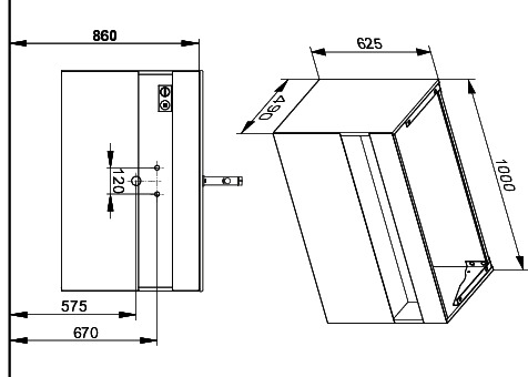KEUCO WUB m.Ausz. Stageline 32872 Sd.u.Bel. 1000x625x490mm vulk.