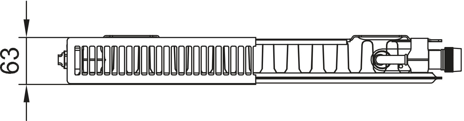 Kermi Plan-V T11 905x63x905 QN1145, RAL9016, 10bar, Vent.re,m.Abd,BK