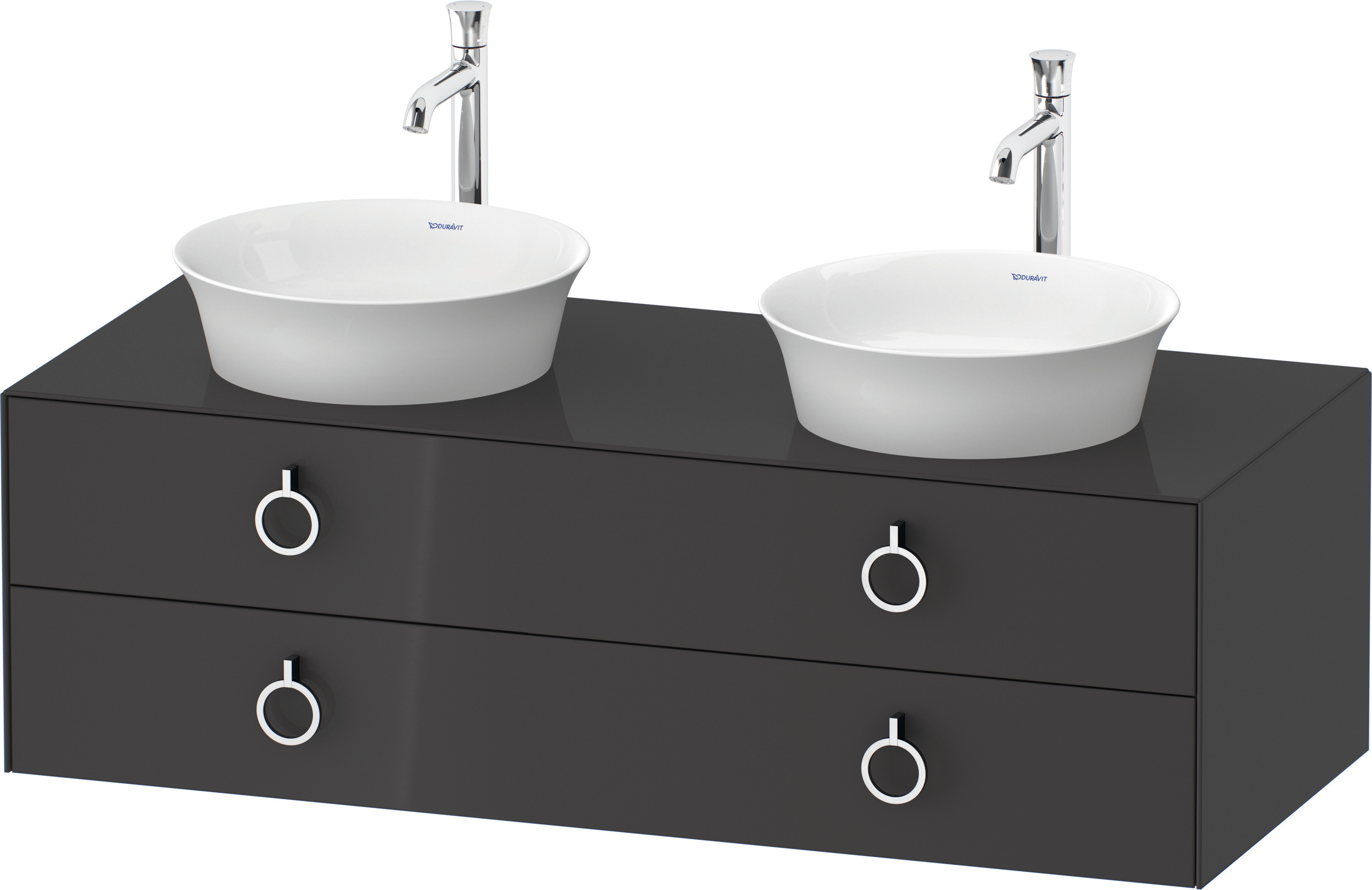 Duravit WTU wandh.White Tulip,2Schk.,m.Griff Aus.b,408x1300x550,Graphit Hochglanz