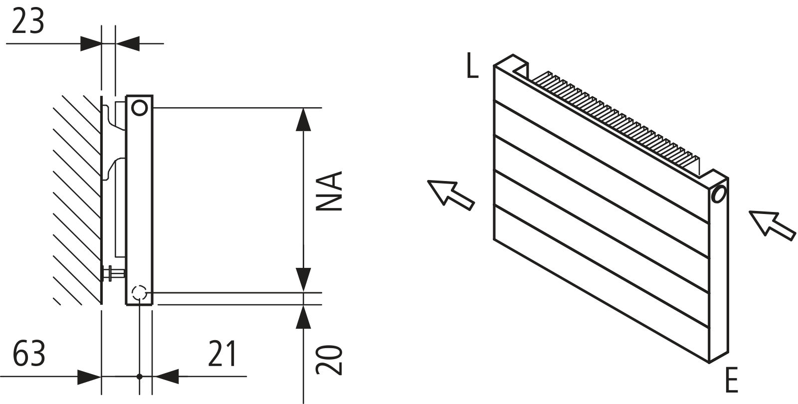 Kermi Heizwand HHN Typ11 BH630x61x1000mm QN1105,weiß,6bar,o.Abd,AB 12,LH540